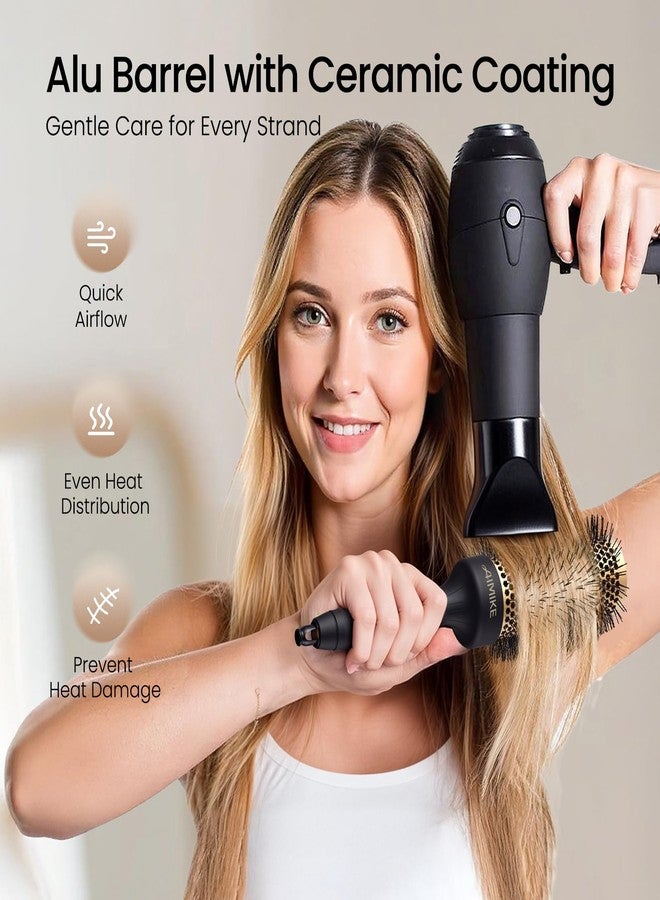 AIMIKE Round Brush for Blow Out, Medium Round Hair Brush with Nano Thermal Ceramic Tech, Quick Blow Drying & Styling, Volumizing Blowout Brushes for Women Medium Hair, 1.7 in Barrel (Not-electric) - Image 3
